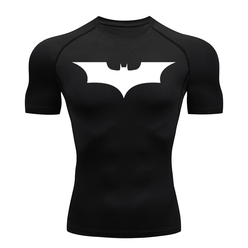 Rash Guard - Koszulki kompresyjne z nadrukiem nietoperza dla