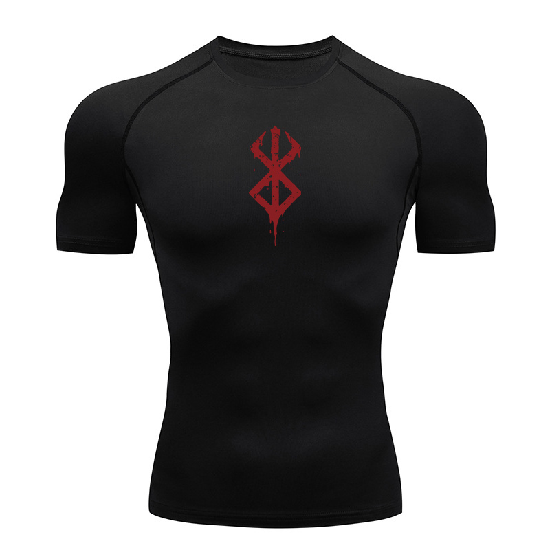 Rash Guard - Męskie koszulki kompresyjne z nadrukiem, letnie