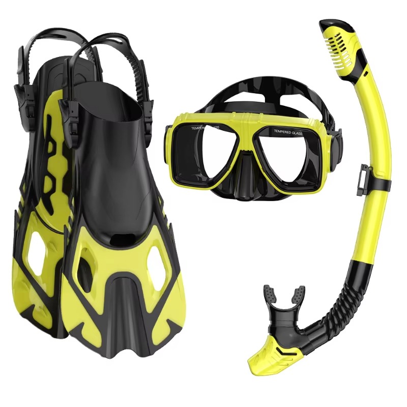 Swim Fins - Profesjonalny 3-częściowy zestaw do snorkelingu: silikonowa
