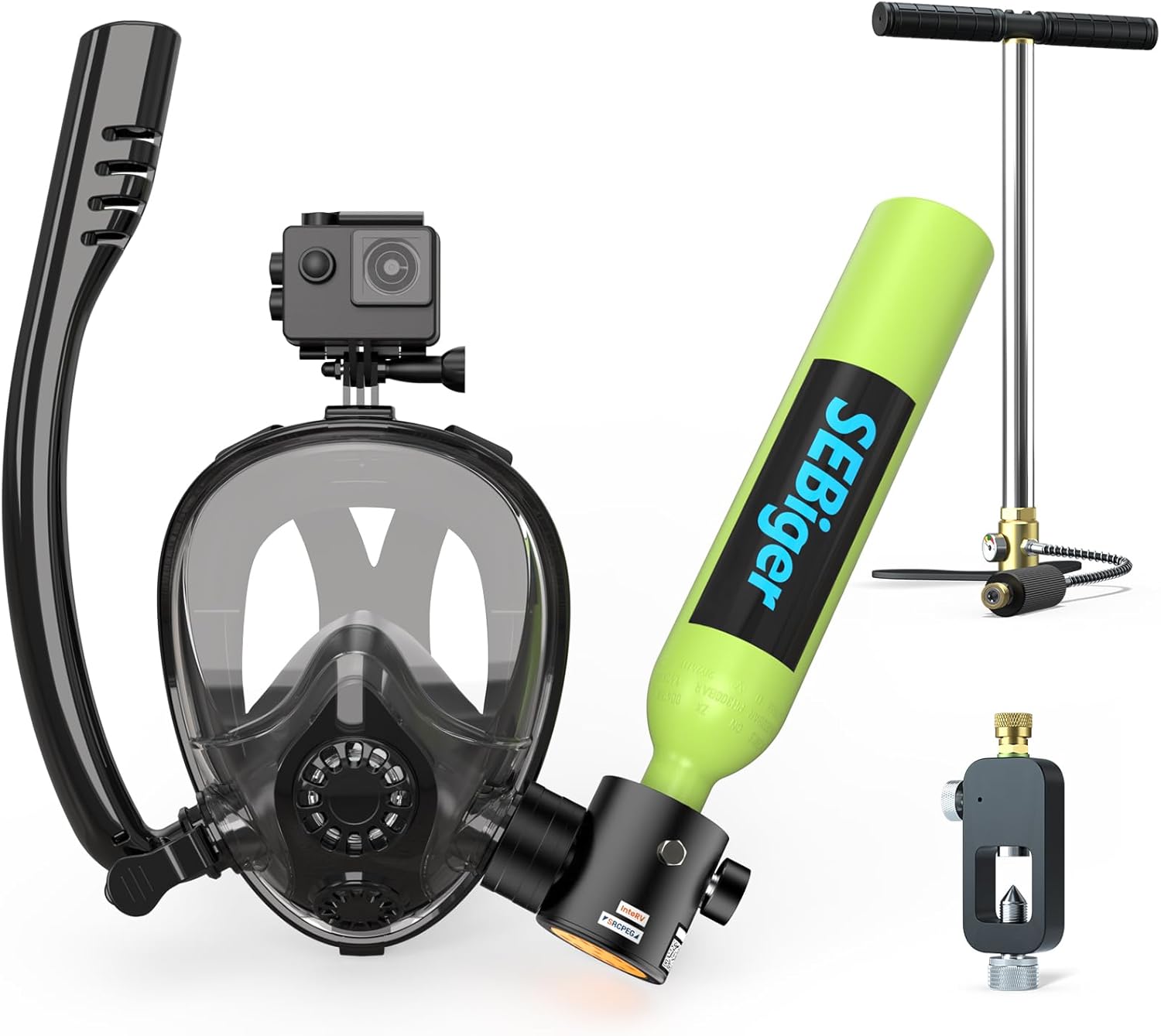 Snorkel Set - Mini butla do nurkowania 0.5L z