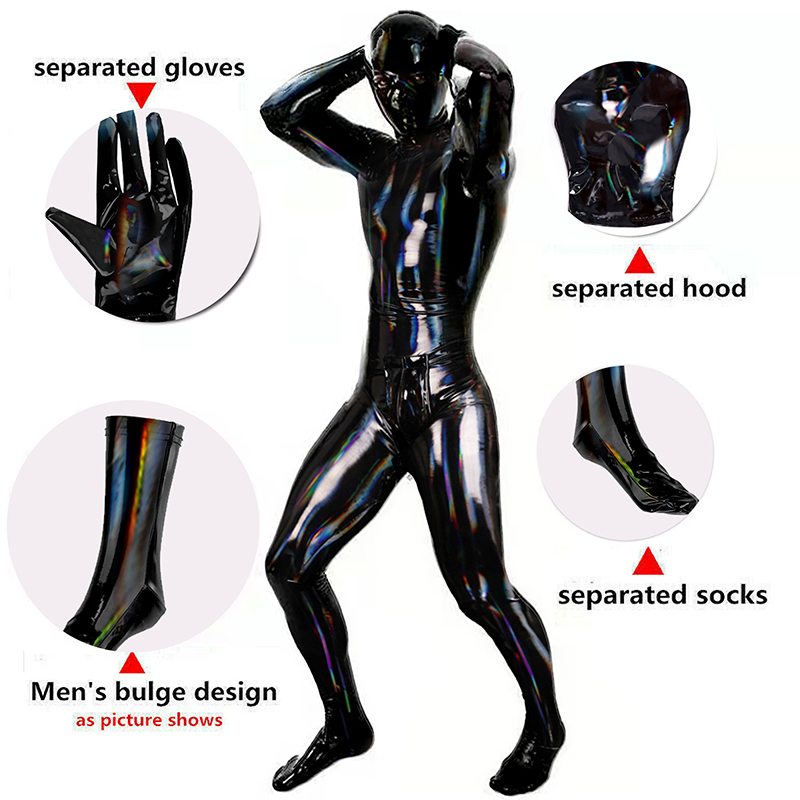 Wetsuit Men - Męskie seksowne skórzane kombinezony z PVC