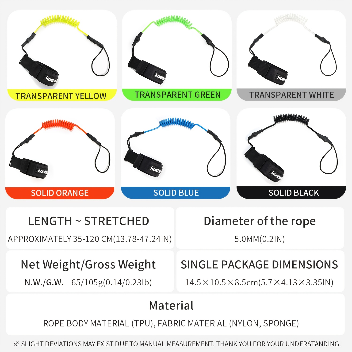 Smycz do bodyboardu KOETSU, 5m – Surfboard Leash recenzja i cena