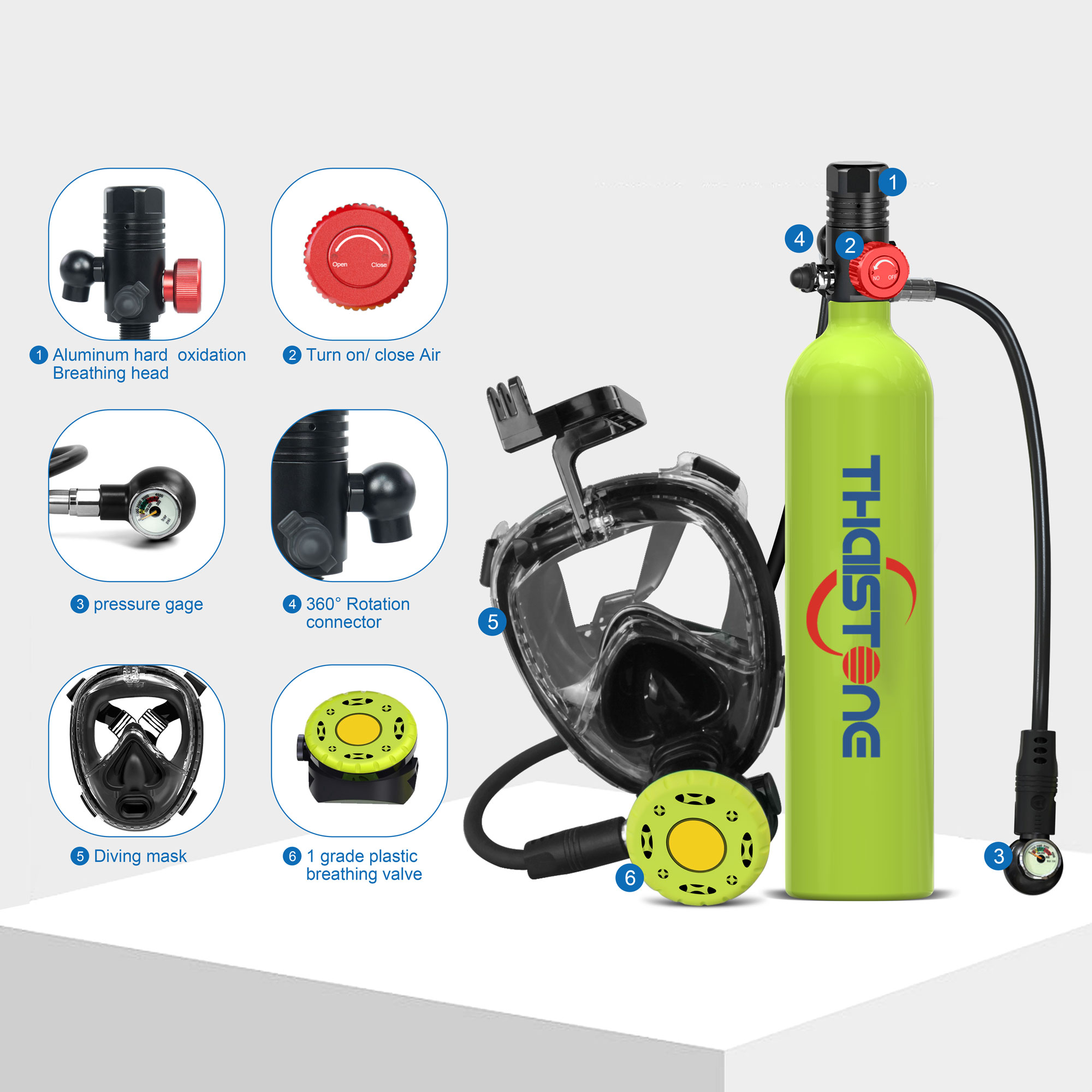 THAISTONE 1L Butla Tlenu do Nu – Diving Mask recenzja i cena