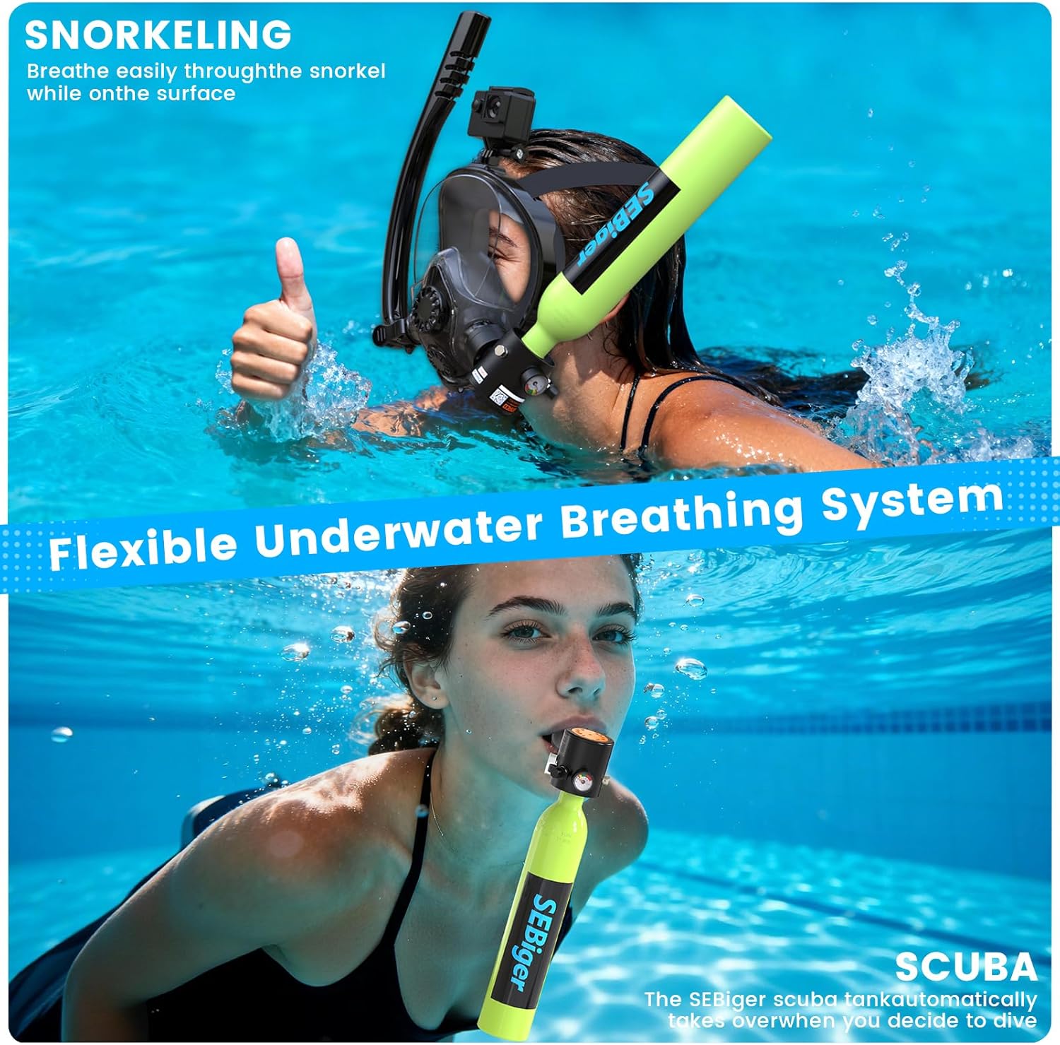 Mini butla do nurkowania 0.5L  – Snorkel Set recenzja i cena